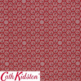 Cath Kidston キャスキッドソン 生地 コットンファブリック＜Freston Rose Red＞(フレストンローズ レッド)バラ FRESTON-ROSE