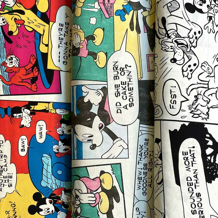 楽天市場】アメコミ ミッキー生地 レトロコミックプリント シーチング 