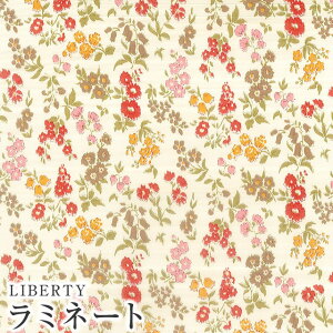 LIBERTYリバティプリント 国産つや消しラミネート(ビニールコーティング生地)【エターナル】<Patricia>(パトリシア)【クリーム地・レッド】MATLAMI3330007WE