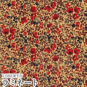 LIBERTYリバティプリント 国産つや消しラミネート(ビニールコーティング生地)【エターナル】<Coward>(カワード)【ブラウン】MATLAMI3638277CE