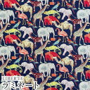 【エントリーでP10倍】LIBERTYリバティプリント 国産つや消しラミネート(ビニールコーティング生地)＜Queue for the Zoo＞(キューフォーザズー)MATLAMI3634160-J15F