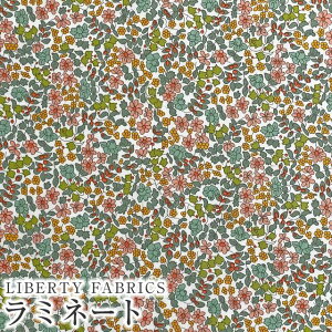 LIBERTYリバティプリント 国産つや消しラミネート(ビニールコーティング生地)【エターナル】<Emilia's Flowers>(エミリアズフラワーズ)【ピンク×グリーン】MATLAMI3630184WE