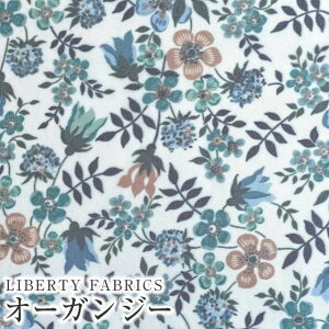 LIBERTYリバティプリント 国産リサイクルポリエステルオーガンジー生地<Edenham>(エデナム)【グリーン】3637071-EIE-P