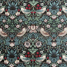 moda fabrics(モダ・ファブリックス)William Morris ウィリアムモリス オックス生地＜Strawberry Thief＞(ストロベリースィーフ)いちご泥棒＜EMERALD(エメラルド)＞8176-57T