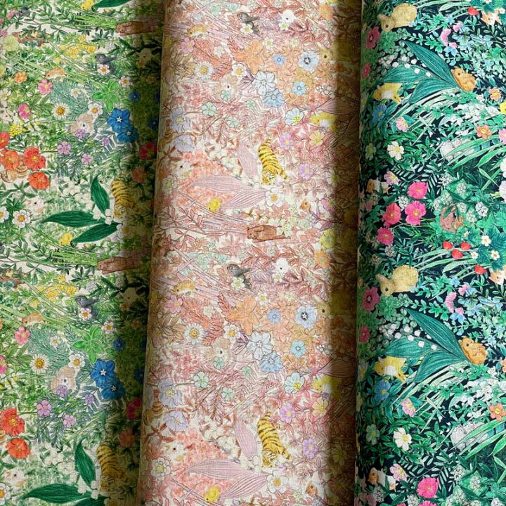 楽天市場】yukiemonユキエモン「ボタニカルフラワー」 綿麻シーチング  