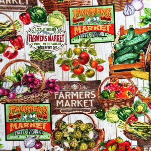 USA�R�b�g�� Farmer's Market Fabric Fresh Picked(�t�@�[�}�[�Y�}�[�P�b�g�E�t���b�V���s�b�N�h) �V�[�`���O���n Michael Miller(�}�C�P���~���[)DCX11927-ECRU