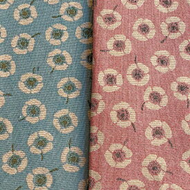 ゴブラン風ジャガード生地 kangas-カンガス- 北欧 サックス/ピンク 150-1653-A