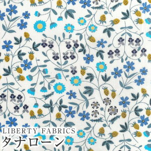 LIBERTYリバティプリント 国産タナローン生地【2024SS Neon Liberty ネオンリバティ】<Little Mirabelle>(リトル・ミラベル)【ブルーネオン×ブルーグレー】3632003N-J24D