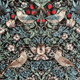 【BEST OF MORRISキルティング】moda fabrics(モダ・ファブリックス)William Morris ウィリアムモリス シーチングキルティング生地＜Strawberry Thief＞(ストロベリースィーフ)いちご泥棒＜EMERALD(エメラルド)＞8176-57Q