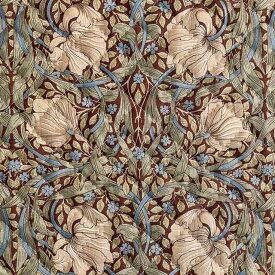 【BEST OF MORRISキルティング】moda fabrics(モダ・ファブリックス)William Morris ウィリアムモリス シーチングキルティング生地＜Pimpernel＞(ピンパネル)＜BROWN(ブラウン)＞8365-16Q