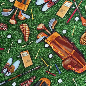 USARbg Golfing Equipment(Stpi)V[`On Timeless Treasures(^CXgW[)CD3854-GREEN