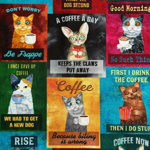 USARbg Coffee Cats(R[q[Lbc)L lR V[`On Timeless Treasures(^CXgW[)CD3340-MULTI