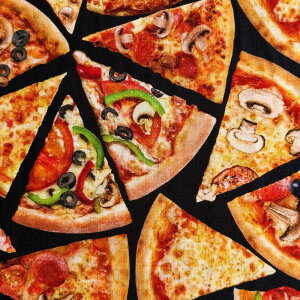 USARbg Tossed Pizza Slices(sUXCX)V[`On Timeless Treasures(^CXgW[)CD3451-BLACK