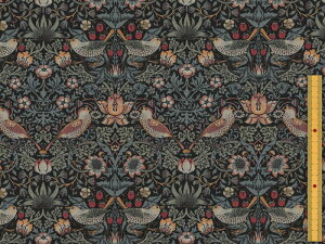 moda fabrics(_Et@ubNX)William Morris EBAX V[`OnStrawberry Thief 1883iXgx[V[tjMIDNIGHT BLACK 33490-42