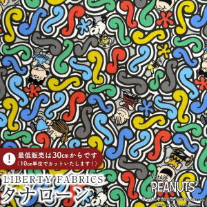 PEANUTS(TM)スヌーピー×リバティファブリックス 国産タナローン生地<Squiggly Story>(スクイグリー・ストーリー)【グレー×カラフル】DC34863-J25A