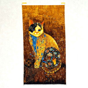 USARbg Golden Bejeweled Cat(F̕΂΂߂L)lR V[`Ony110cm×58cmJbgNXz Timeless Treasures(^CXgW[)CM1880-GOLD