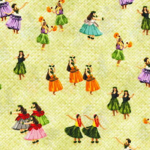 USAコットン Tropical Garden Aloha(トロピカルガーデンアロハ)ハワイ シーチング生地 アイランドグリーン Robert Kaufman(ロバートカフマン)20228-211