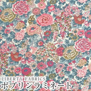 LIBERTY FABRICS リバティプリント 国産ピカデリーポプリンつや消しラミネート(ビニールコーティング生地)<Elysian>(エリジアン)【ピンク】MATLAMI3339002FP
