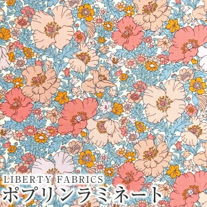 LIBERTY FABRICS リバティプリント 国産ピカデリーポプリンつや消しラミネート(ビニールコーティング生地)<Meadow Song>(メドゥ・ソング)【ピンク】MATLAMI3632126AP