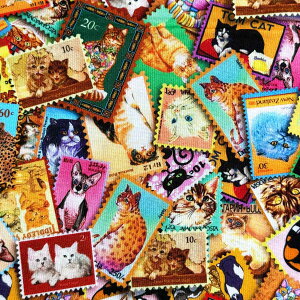 USA�R�b�g�� Everyday Favorites Cats Stamps(�˂��̐؎�)������ �L�� Multi�}���`�J���[ �V�[�`���O���n Robert Kaufman(���o�[�g�J�t�}��)23928-205
