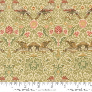 moda fabrics(���_�E�t�@�u���b�N�X)William Morris �E�B���A�������X �V�[�`���O���n��Birds Damask Birds���i�o�[�h�E�_�}�X�N�E�o�[�Y�j�}���`�J���[ �yMorris Muse�z13381-11