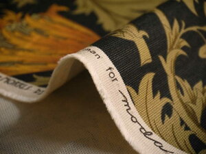 moda fabrics(_Et@ubNX)William Morris EBAX IbNXnANEMONE(All)BLACK(ubN)8217-32T