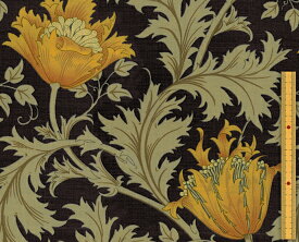 moda fabrics(モダ・ファブリックス)William Morris ウィリアムモリス シーチング生地＜Anemone＞(アネモネ)＜BLACK(ブラック)＞8217-32