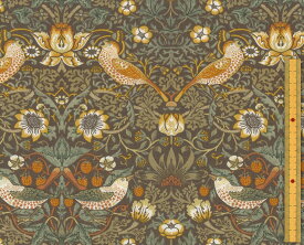 moda fabrics(モダ・ファブリックス)William Morris ウィリアムモリス シーチング生地＜Strawberry Thief＞(ストロベリー・スィーフ)いちご泥棒＜SAGE(セージ)＞8176-31