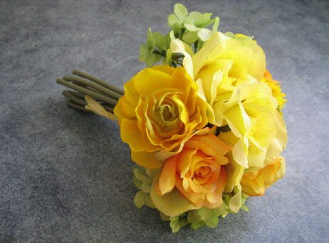 花材 造花 ローズ イエロー 迅速な対応で商品をお届け致します スイートミックスブーケ1束 販売