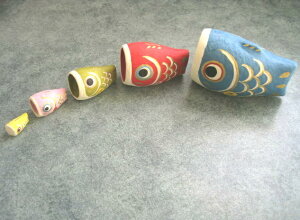 【花材】こどもの日 端午の節句・和風 はりこーシカ5ケ入り鯉のぼり 1セット