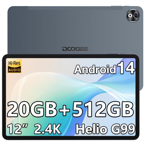 Android 14 タブレット10インチ以上DOOGEE T40 PRO 12インチ タブレット アンドロイド14 タブレット Helio G99 2.2Ghz CPU、 20GB+512GB+2TB TF拡張、2000*1200 2K IPS画面、10800mAh、4G通話対応/5G WiFi/BT5.0/GPS/GMS/OTG/無線投影/Netflix対応