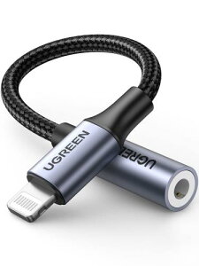 UGREEN MFiF Lightning - 3.5 mm CgjO CzWbN ϊ iPhone Cz ϊA_v^ iC҂ 24-bitnC] ʒߑΉ ʘb/yΉ lightning Czϊ iPhoneV[Y