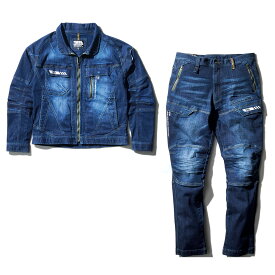 寅壱 寅一 デニムブルゾンxデニムカーゴパンツ　上下セット 8830-124 8830-219 デニムブルゾン ジャケット カーゴパンツ 4.コンS~LL 3L~5L 作業着 作業服 寅一 鳶服