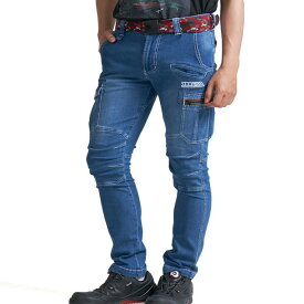 作業服 作業着 寅壱 接触冷感 デニムカーゴパンツ 作業ズボン ニッカポッカ 8970-219 S～LL