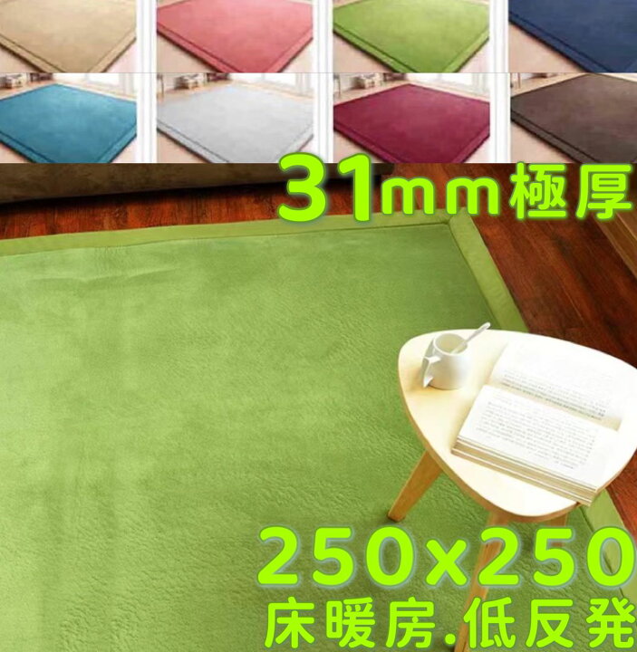 楽天市場】ラグ 250×250 極厚 30mm 低反発ラグ 250 ラグマット 冬用 