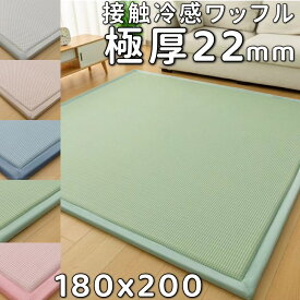 ラグ 180×200 低反発ラグ 厚手 ラグ 洗える ラグマット 180 200 低反発カーペット 北欧 カーペット おしゃれ 滑り止め付き センターラグ 極厚 夏用 ラグ 接触冷感 ワッフル生地 ひんやり 絨毯 リビング 本間 2畳 江戸間 二畳 団地間 ラグカーペット へたらない 敷物 夏 冷感