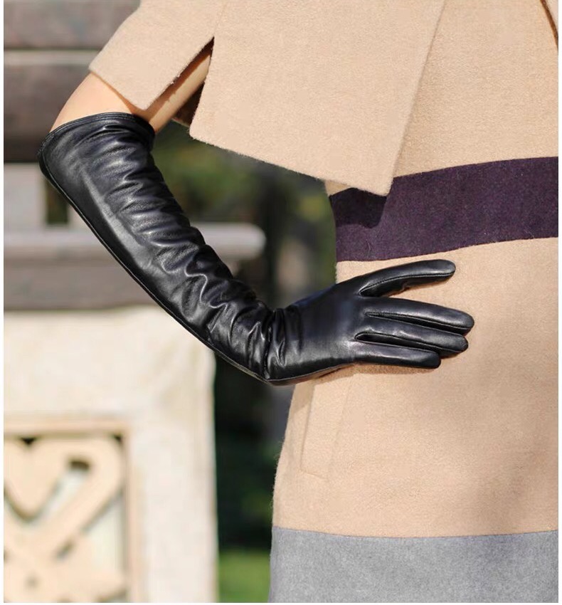 【楽天市場】レザー 手袋 ロング 40cm 肘 手袋 本革レザー 羊 革手袋