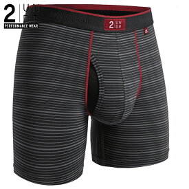 【ランキング3位】ボクサーパンツ 全米オープン リッキーファウラー 前開き ナイロン生地 夜専用｜NIGHT SHIFT BOXER BRIEF（BLAK LAINES）【2UNDR】立体裁断 陰嚢ポケット 爽やか感触 股間 蒸れない サラサラ素材 メンズ 下着 【2nw】