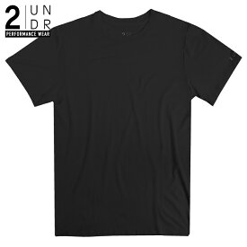 クルーネック Tシャツ CREW TEE SHIRT (BLACK)全米オープン リッキーファウラー【2UNDR】高評価＆リピ続出◎ムレやベタつき無し！蒸れない サラサラ素材 抗菌 防臭 メンズ 【2nw19t】