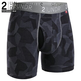 ボクサーパンツ SWING SHIFT BOXER PRINT(BLACK CAMO) 全米オープン リッキーファウラー 前開き モダール（レーヨン）生地 【2UNDR】立体裁断 陰嚢ポケット 爽やか感触 股間 蒸れない サラサラ素材 メンズ 下着 【2nw20】【prnt】