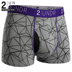 トランクス SWING SHIFT TRUNK PRINT(STAR TRACK) 全米オープン リッキーファウラー 前開き モダール（レーヨン）生地 【2UNDR】立体裁断 陰嚢ポケット 爽やか感触 股間 蒸れない サラサラ素材 メンズ 下着 【2nw20】【prnt】