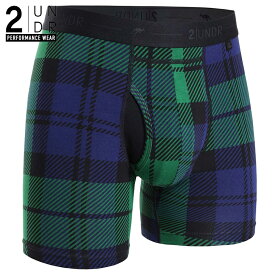 ボクサーパンツ DAY SHIFT BOXER(BLK WATCH PLAID) 全米オープン リッキーファウラー 前開き 竹(バンブー)生地 【2UNDR】立体裁断 陰嚢ポケット 爽やか感触 股間 蒸れない サラサラ素材 メンズ 下着 【2nw21ss】【prnt】