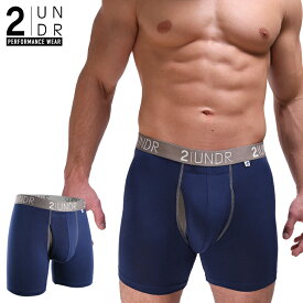 【ランキング2位】ボクサーパンツ SWING SHIFT BOXER(Navy/Grey) 全米オープン リッキーファウラー 前開き モダール（レーヨン）生地 【2UNDR】立体裁断 陰嚢ポケット 爽やか感触 股間 蒸れない サラサラ素材 メンズ 下着 【2nw】