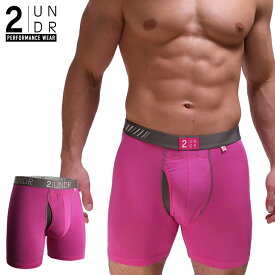 ボクサーパンツ SWING SHIFT BOXER(Pink) 全米オープン リッキーファウラー 前開き モダール（レーヨン）生地 【2UNDR】立体裁断 陰嚢ポケット 爽やか感触 股間 蒸れない サラサラ素材 メンズ 下着 【2nw】