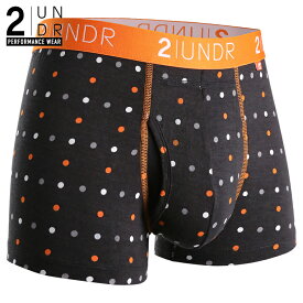 トランクス SWING SHIFT TRUNK PRINT(DOT COM) 全米オープン リッキーファウラー 前開き モダール（レーヨン）生地 【2UNDR】立体裁断 陰嚢ポケット 爽やか感触 股間 蒸れない サラサラ素材 メンズ 下着 【2nw】【prnt】