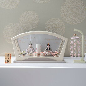 【選べる可愛い名前札プレゼント】雛人形 お雛様 コンパクト おしゃれ かわいい 木製 人気 紬 人形ケース グレー 一秀 名入れ 木札付き 日本製