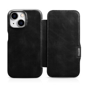 yKiziCARER iPhone 15/iPhone 15 Pro /iPhone 16/ 16 ProΉ@I {v 蒠^ ^Nbv ICbNX U[ tbv P[X }Olbgz یP[X Side-open iubNAuE