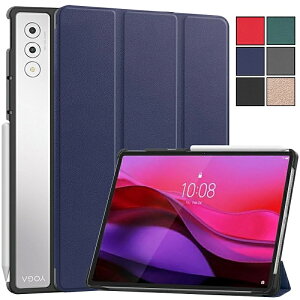 Lenovo YOGA Tab Plus/YOGA Pad Pro 12.7�C���`�p PU���U�[ �P�[�X �}�O�l�b�g�J�� �ی�P�[�X �O�܂� �X�^���h ���m�{ ���K �^�u �v���X ���K �p�b�h �v�� �X�}�[�g �^�C�v �����x�� (�u���b�N�A�l�C