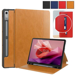 Lenovo Tab P12 12.7�C���` 2023/ZACH0002JP�p �r�W�l�X�� PU���U�[ �ی�P�[�X TPU �y���V���z���_�[�A�J�[�h����×2 ��������t �����|�P�b�g Tab Pen Plus �y���V�����[ �X�^���h�� �X�^�C���X�}�O�l�b�g