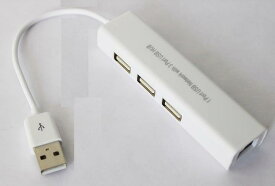 送料無料 MacBook専用 USB2.0 マルチファンクション LAN アダプタ USB2.0 Ethernet RJ45 and 3ポート HUB USBハブ付 有線LANアダプタ